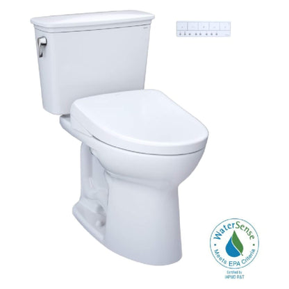 TOTO Drake Washlet S7A Open Bidet Seat and 1.28 GPF Universal Height Toilet with Warm Air Dryer