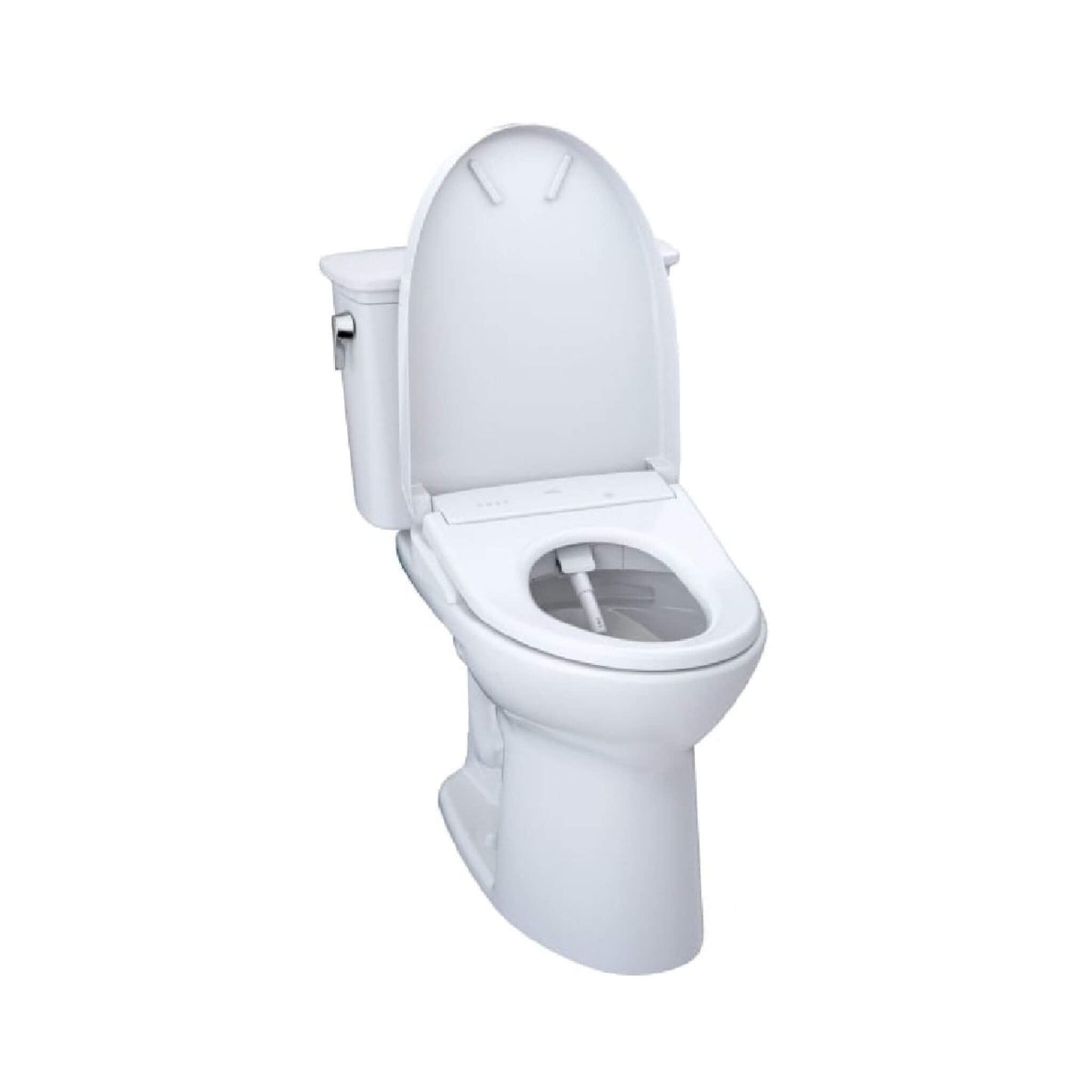 TOTO Drake Washlet S7A Open Bidet Seat and 1.28 GPF Universal Height Toilet with Warm Air Dryer