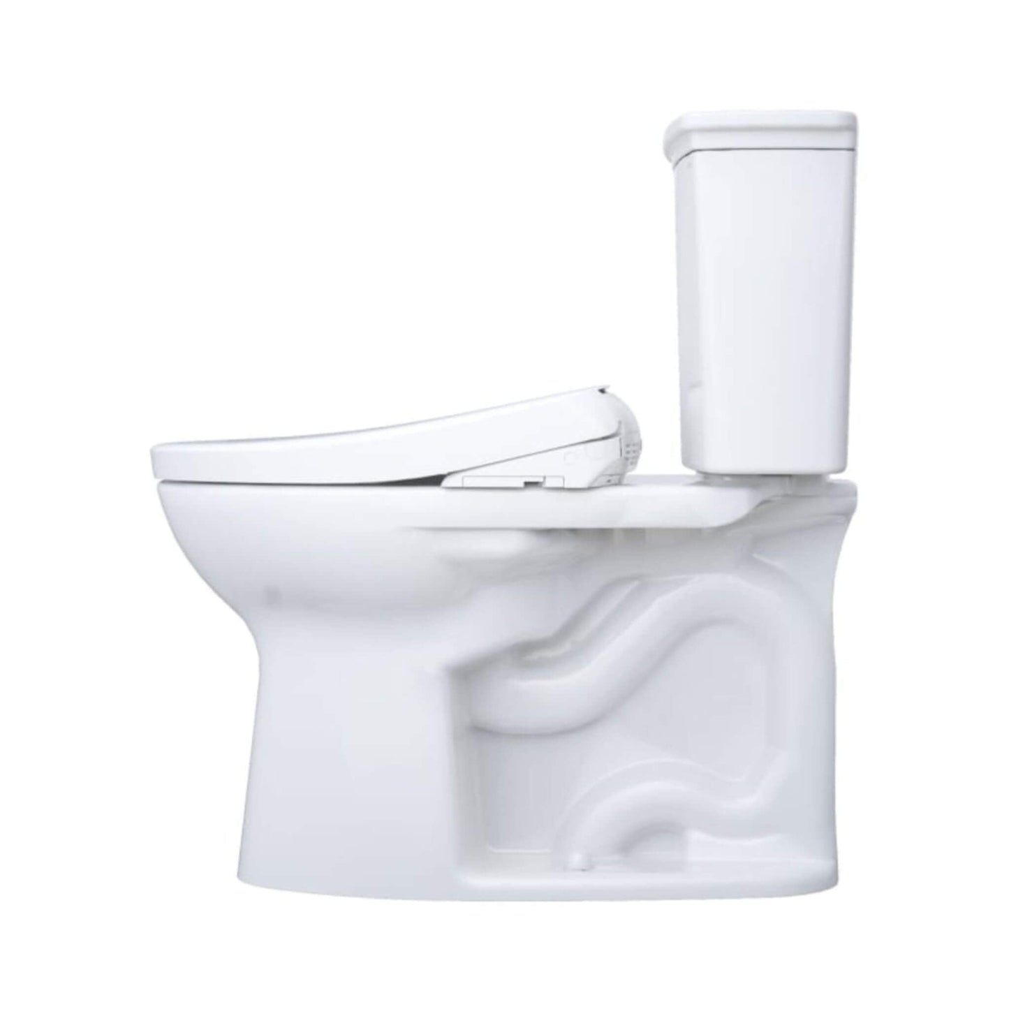 TOTO Drake Washlet S7A Open Bidet Seat and 1.28 GPF Universal Height Toilet with Warm Air Dryer