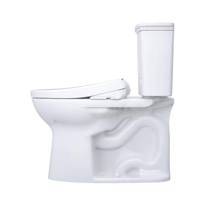 TOTO Drake Washlet S7A Open Bidet Seat and 1.28 GPF Universal Height Toilet with Warm Air Dryer