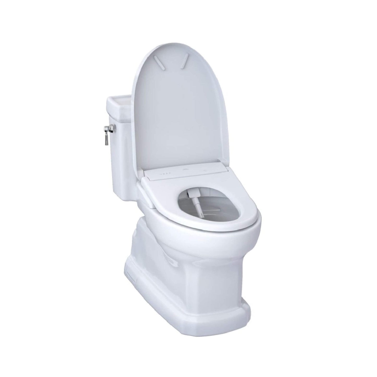 TOTO Guinevere 1.28 GPF Elongated Chair Height Toilet with Washlet+ S7A Tornado Auto Flush