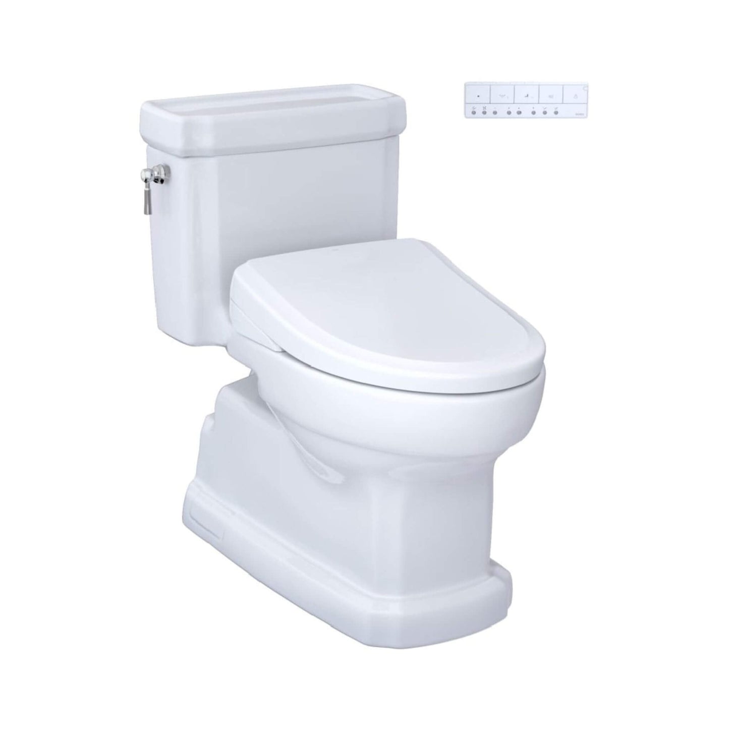 TOTO Guinevere 1.28 GPF Elongated Chair Height Toilet with Washlet+ S7A Tornado Auto Flush