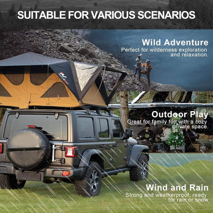 Naturnest Andromeda Khaki Soft Shell Rooftop Tent With Large Panoramic Skylight & YKK Doors