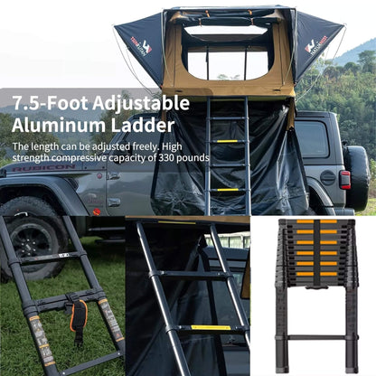 Naturnest Andromeda Khaki Soft Shell Rooftop Tent With Large Panoramic Skylight & YKK Doors