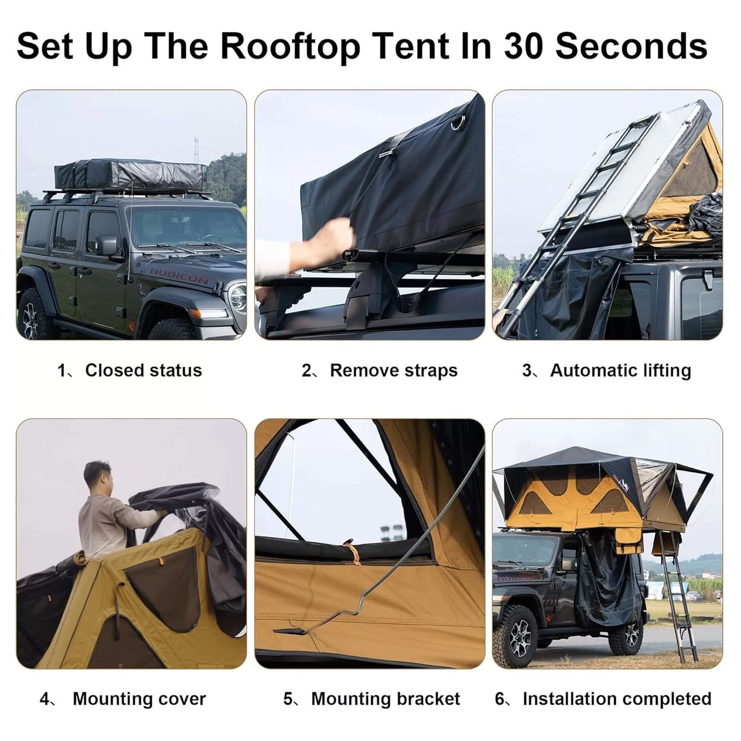 Naturnest Andromeda Khaki Soft Shell Rooftop Tent With Large Panoramic Skylight & YKK Doors