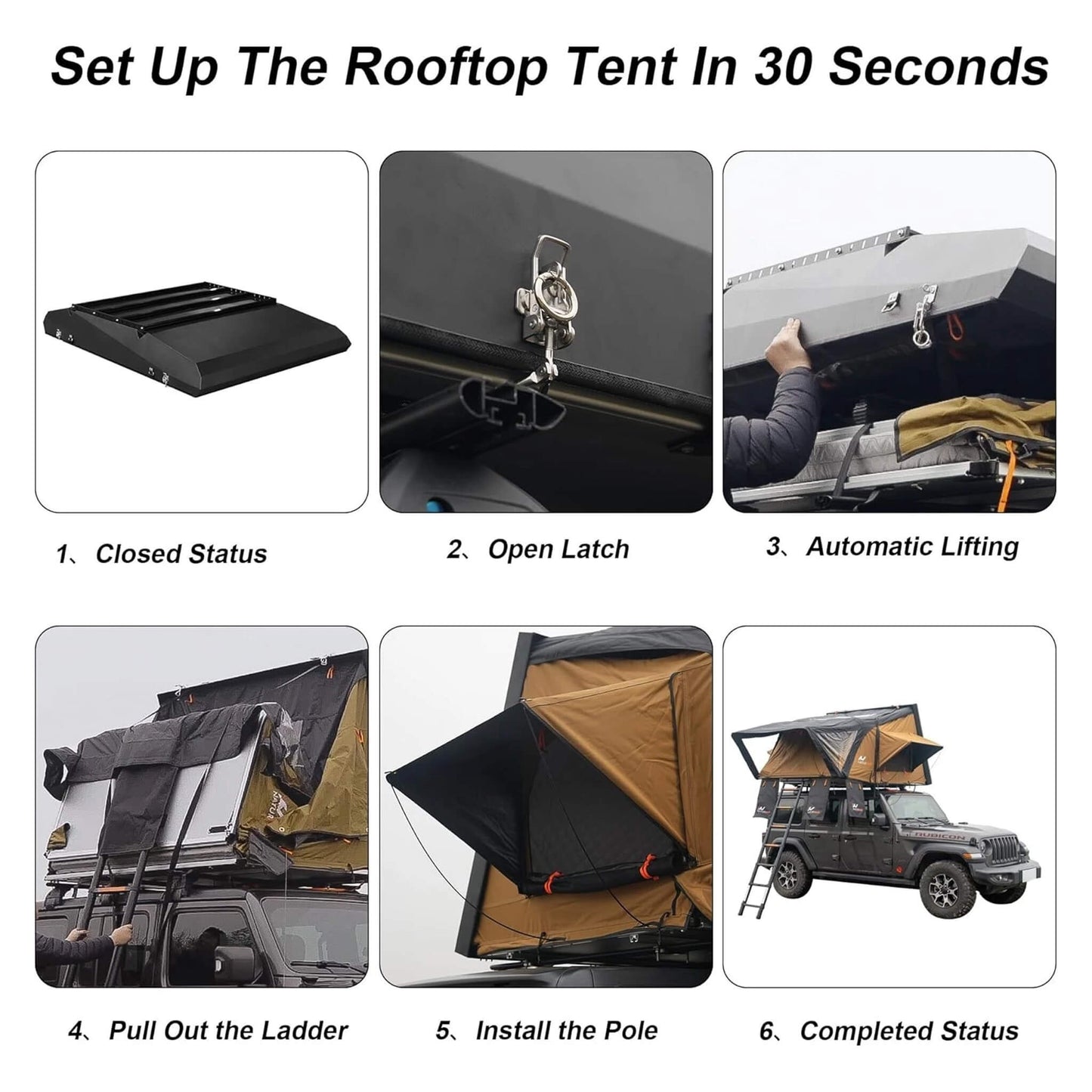 Naturnest Sirius 3 Premium 2XL 3-Person Clamshell Rooftop Tent