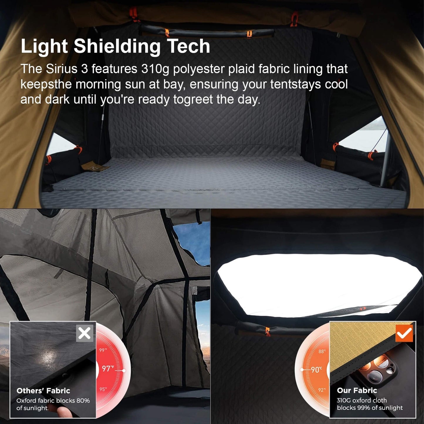 Naturnest Sirius 3 Premium 2XL 3-Person Clamshell Rooftop Tent
