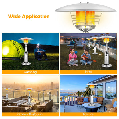 11 000 BTU Portable Tabletop Propane Patio Standing Heater-Black