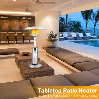 11 000 BTU Portable Tabletop Propane Patio Standing Heater-Black