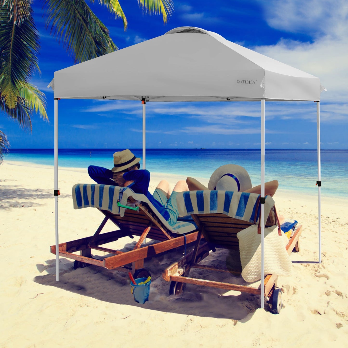 6.6 x 6.6 Feet Outdoor Pop-up Canopy Tent with Roller Bag