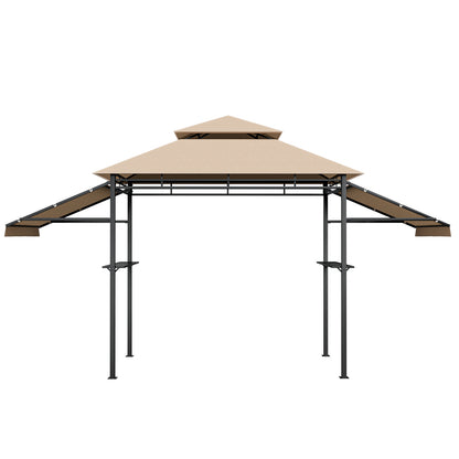 13.5 x 4 Feet Patio BBQ Grill Gazebo Canopy with Dual Side Awning