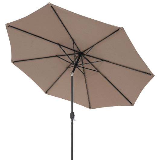10 Feet Outdoor Patio Umbrella with Tilt Adjustment and Crank - Tan
