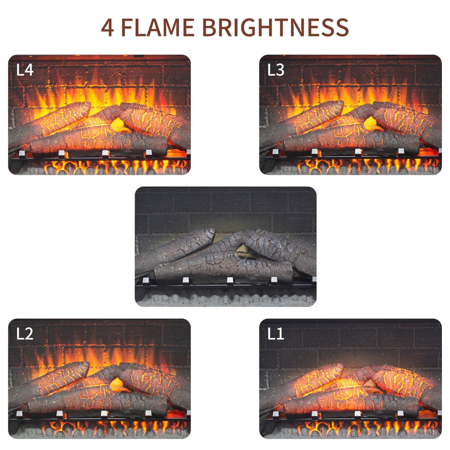 Nuvia 36-Inch Electric Antique Black Touch Panel Infrared Fireplace Insert with Removable Trim Kit