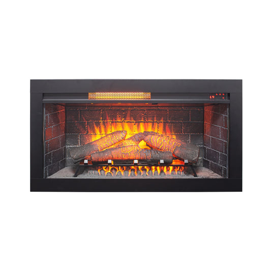Nuvia 36-Inch Electric Antique Black Touch Panel Infrared Fireplace Insert with Removable Trim Kit