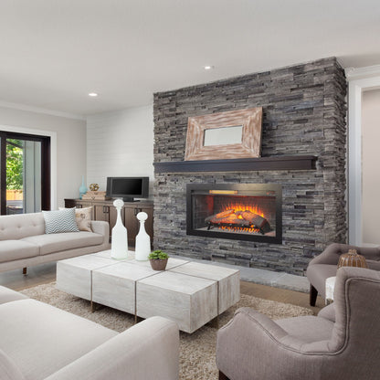 Nuvia 36-Inch Electric Antique Black Touch Panel Infrared Fireplace Insert with Removable Trim Kit