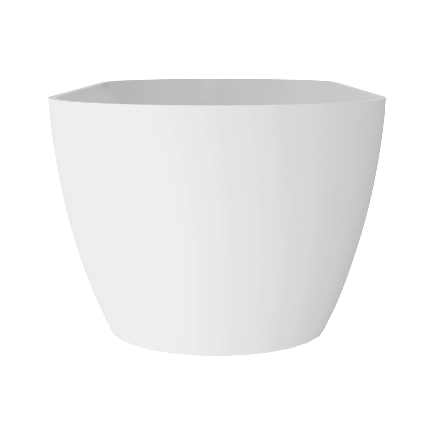 Nuvia 59-Inch Luxury Solid Surface Matte White Freestanding Soaking Tub