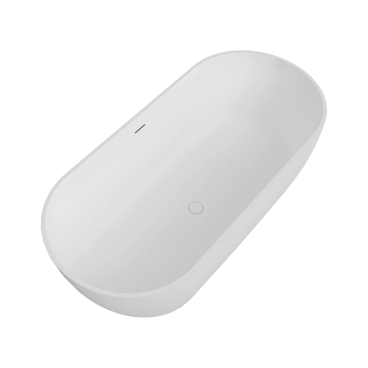 Nuvia 59-Inch Luxury Solid Surface Matte White Freestanding Soaking Tub