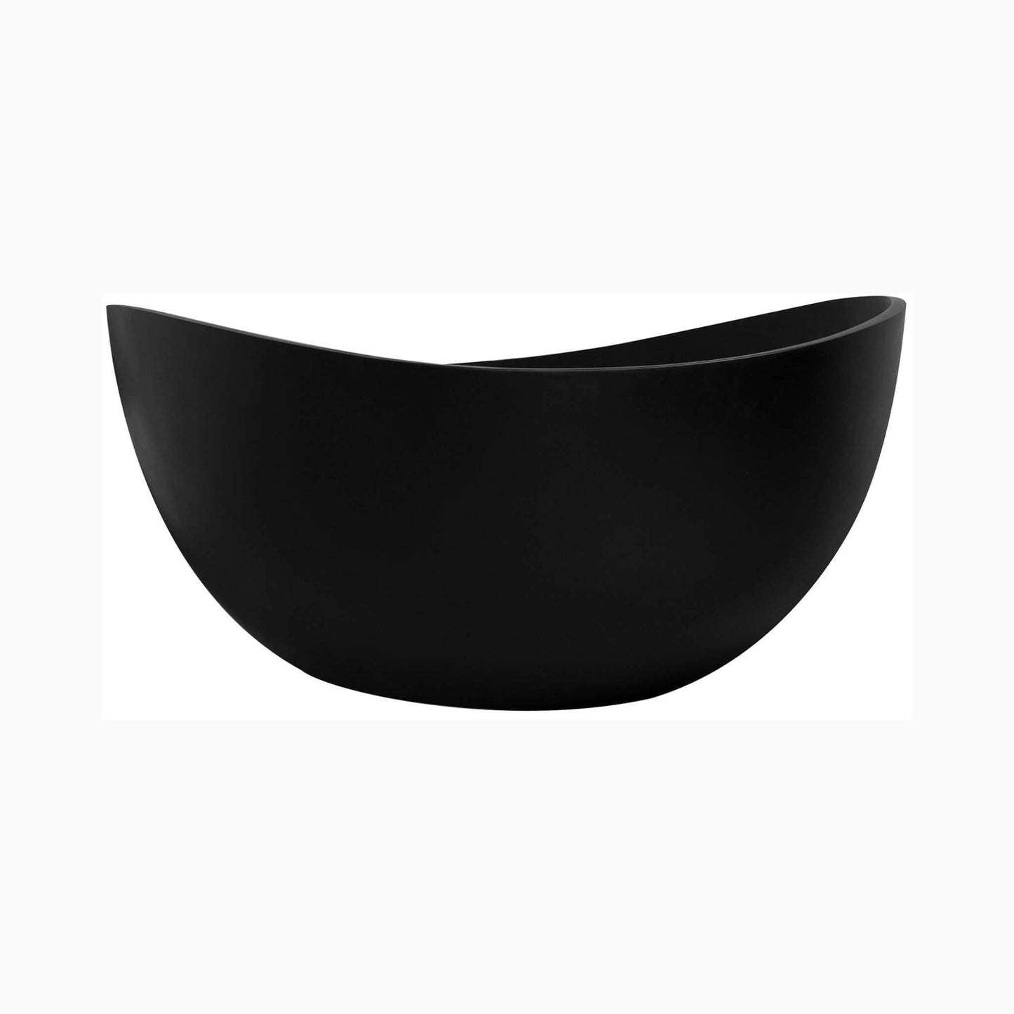 Nuvia 63-Inch Modern Freestanding Single-Piece Matte Black Finish Stone Resin Bathtub