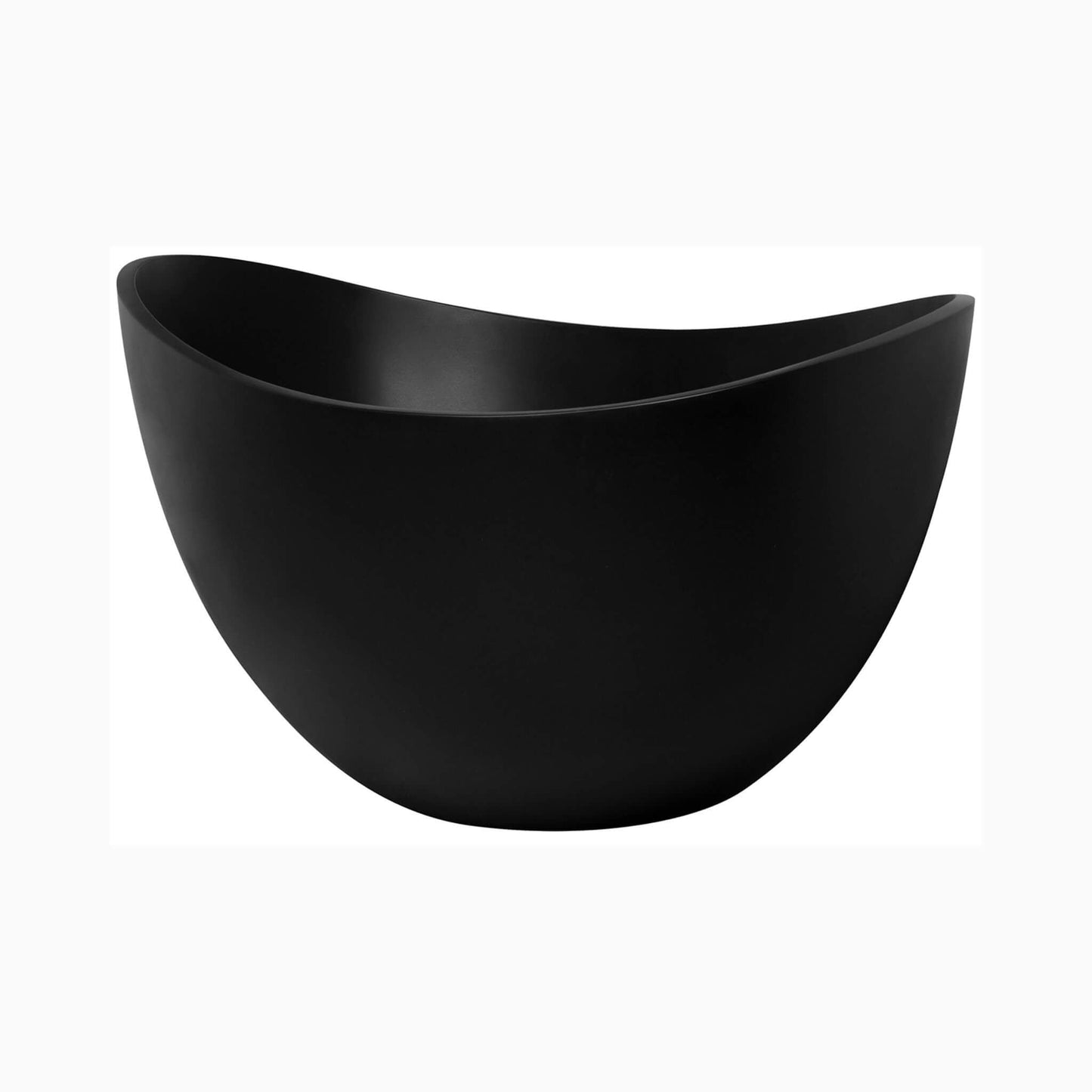 Nuvia 63-Inch Modern Freestanding Single-Piece Matte Black Finish Stone Resin Bathtub