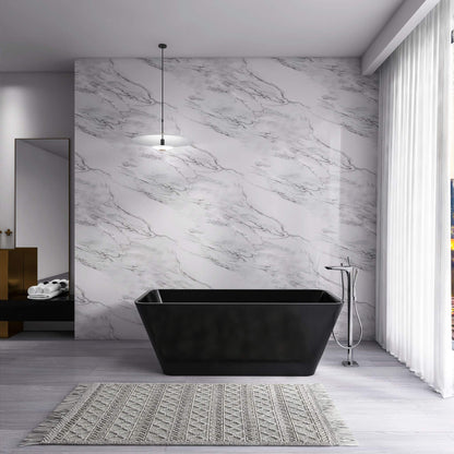 Nuvia 67-Inch Luxury Freestanding Solid Surface Soaking Bathtub