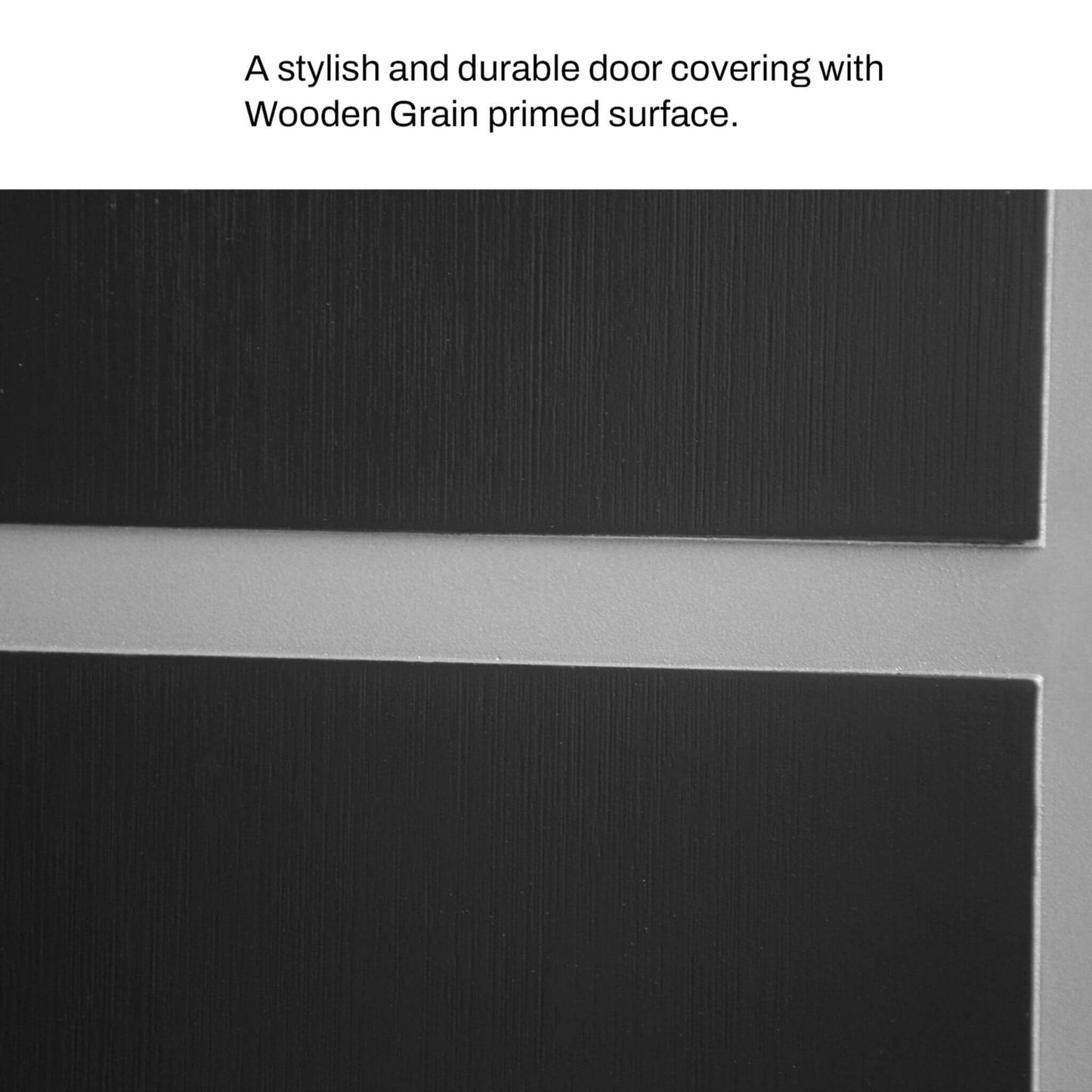 36" x 80" Inch Nuvia Black Modern Left Inswing Fiberglass Entry Door with Frosted Glass