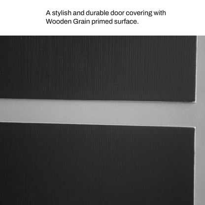 36" x 80" Inch Nuvia Black Modern Left Inswing Fiberglass Entry Door with Frosted Glass