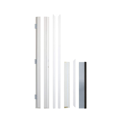 36" x 80" Inch Nuvia Modern Frosted Glass Black Fiberglass Front Door with Right Inswing
