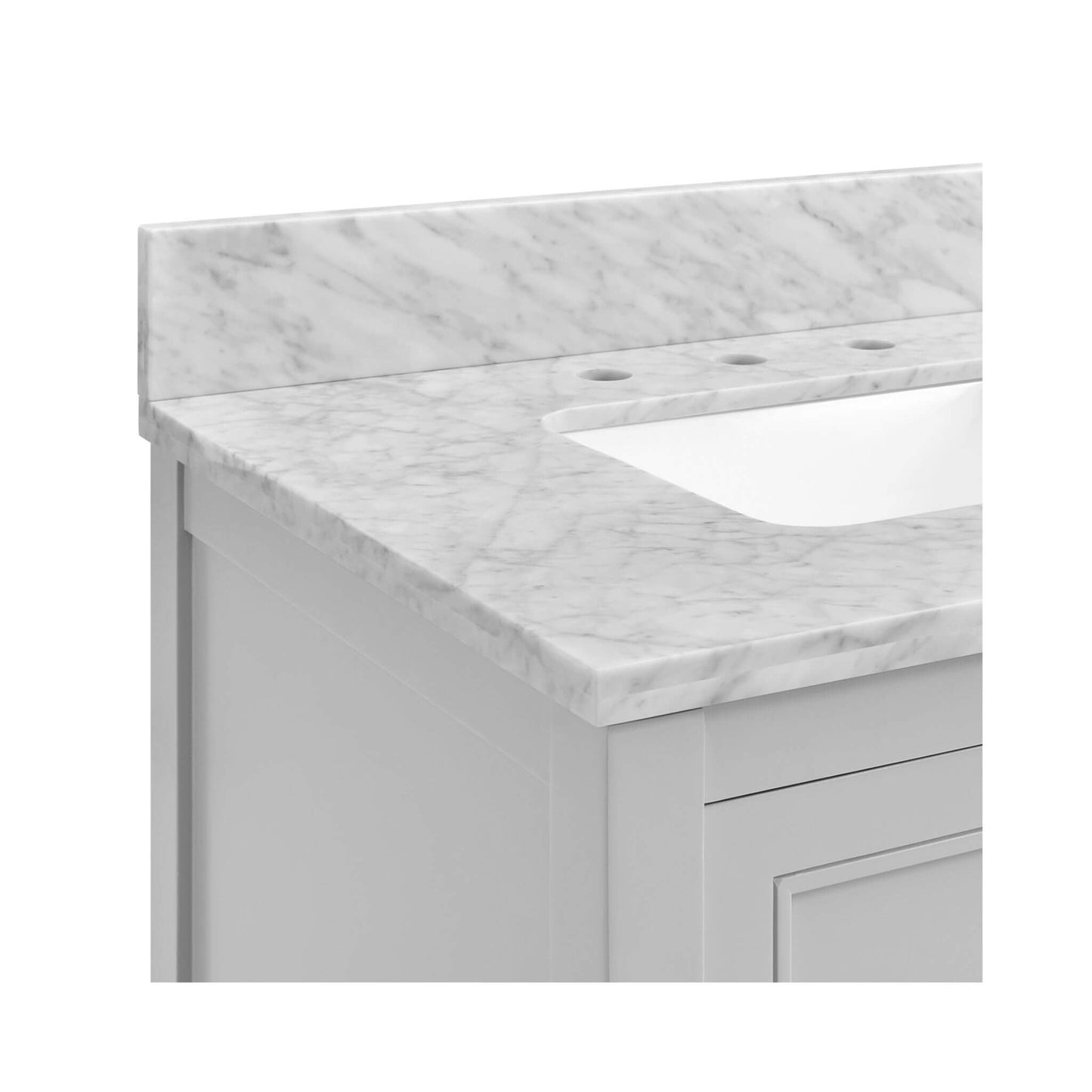 Nuvia Premium 60-Inch Freestanding Double Sink Bathroom Vanity With Carrara Marble Top