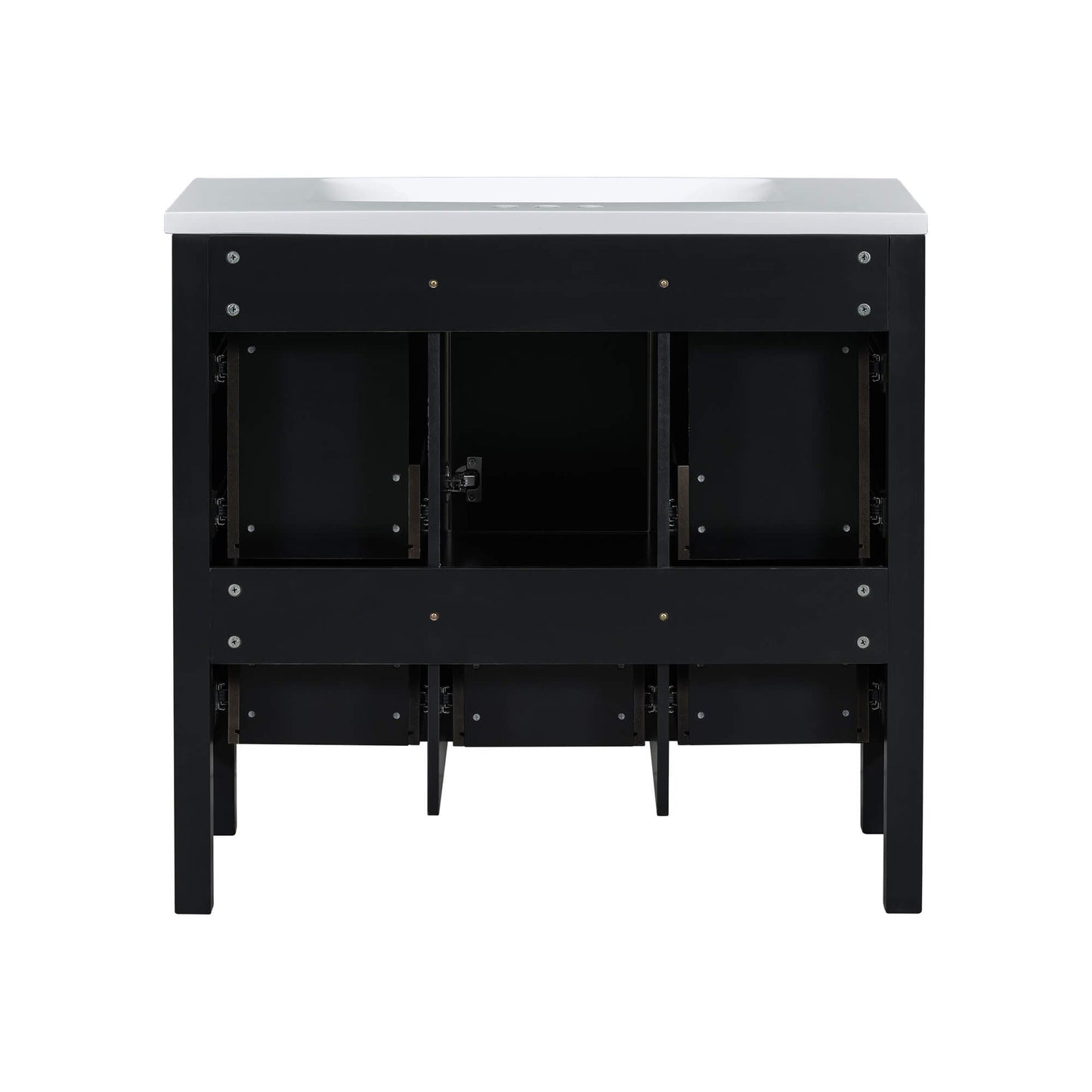 Nuvia Premium 72-Inch Bathroom Vanity Set With Resin Sink And Soft-Close Drawers [Faucet Not Included]