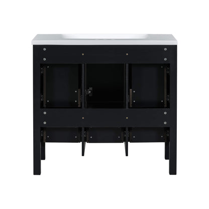 Nuvia Premium 72-Inch Bathroom Vanity Set With Resin Sink And Soft-Close Drawers [Faucet Not Included]