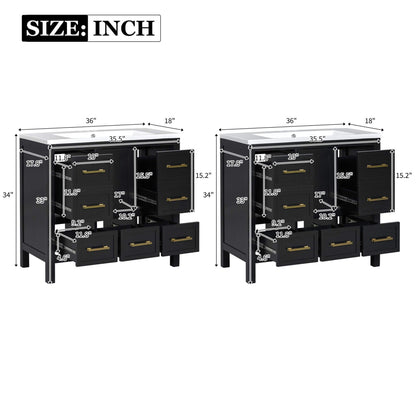 Nuvia Premium 72-Inch Bathroom Vanity Set With Resin Sink And Soft-Close Drawers [Faucet Not Included]