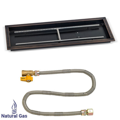 Rectangular Oil Rubbed Bronze Drop-In Pan with Match Lit Kit