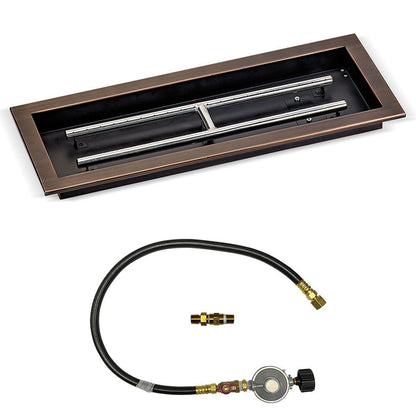 Rectangular Oil Rubbed Bronze Drop-In Pan with Match Lit Kit