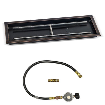 Rectangular Oil Rubbed Bronze Drop-In Pan with Match Lit Kit