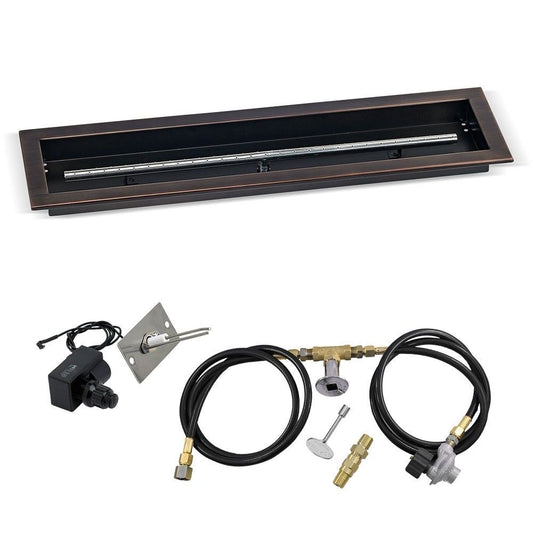 Linear Oil Rubbed Bronze Drop-In Pan with Spark Ignition Kit