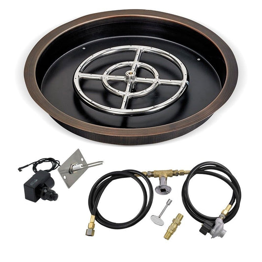 Round Oil Rubbed Drop-In Pan with Spark Ignition Kit