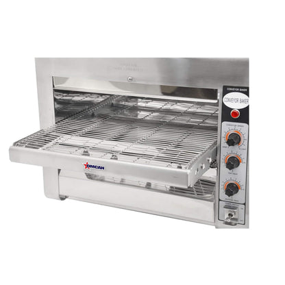 Omcan Premium Commercial Stainless Steel Conveyor Restaurant Countertop Pizza Baking Oven 3600W