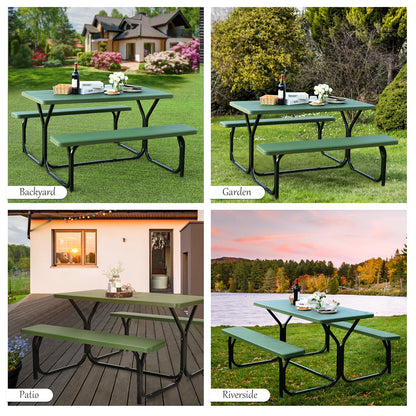 Outdoor Picnic Table Bench Set for Camping