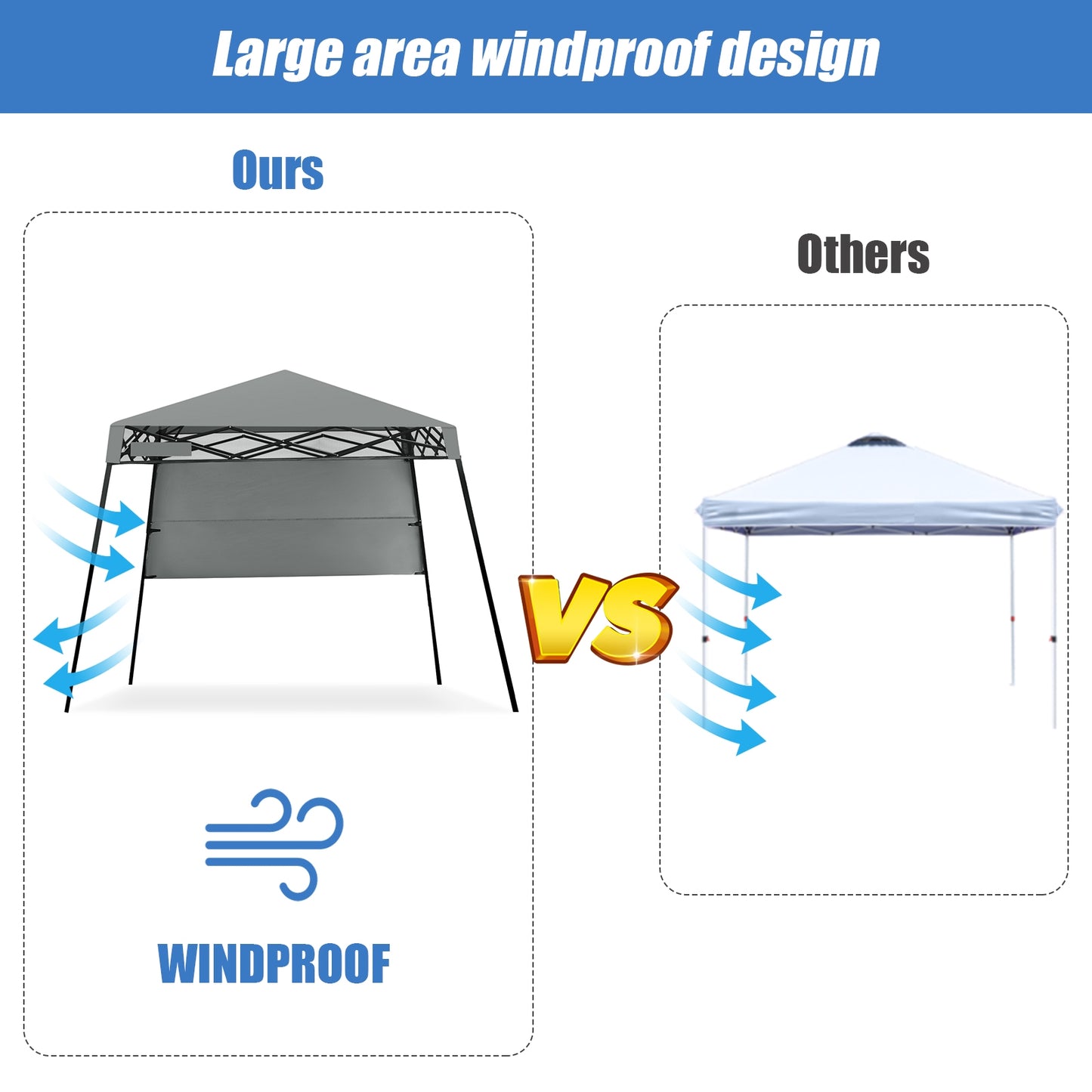7 x 7 Feet Sland Adjustable Portable Canopy Tent with Backpack