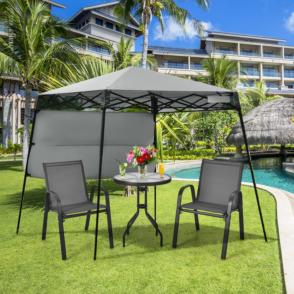 7 x 7 Feet Sland Adjustable Portable Canopy Tent with Backpack