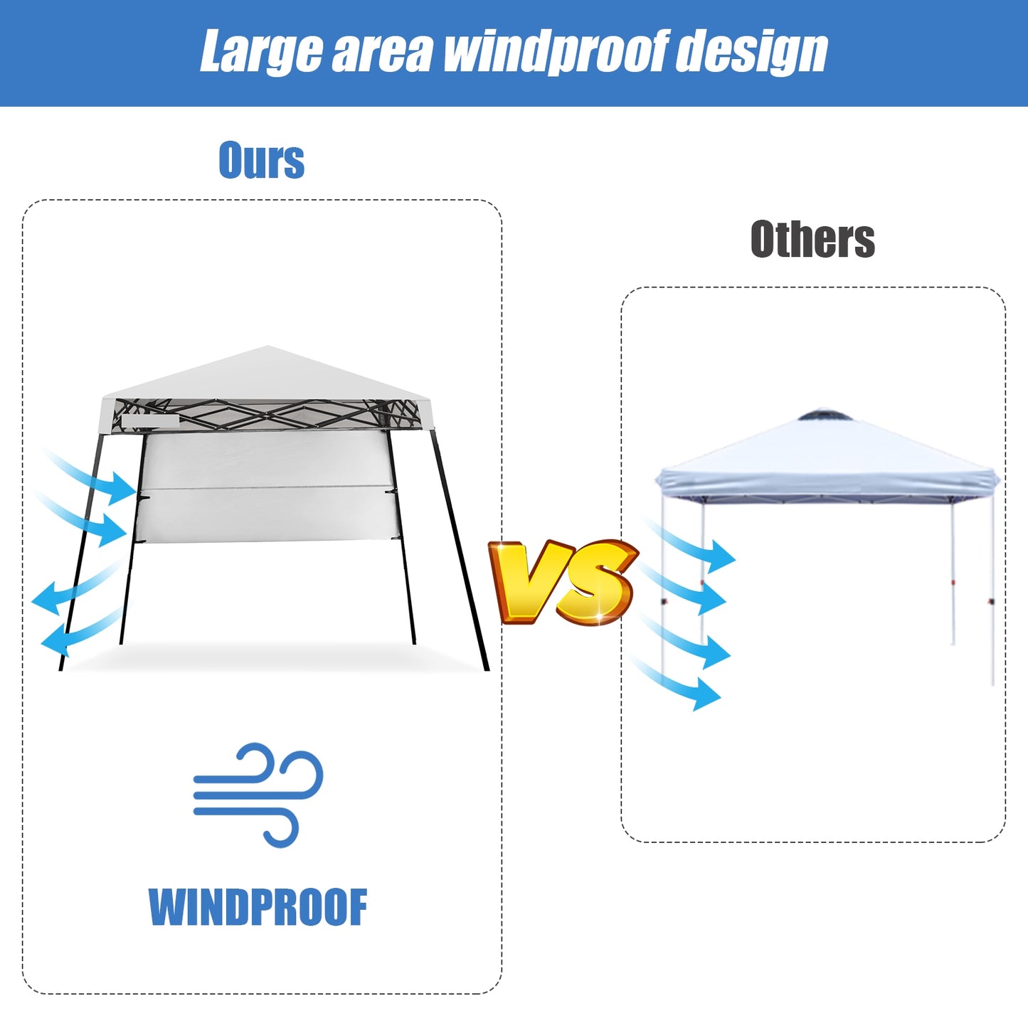 7 x 7 Feet Sland Adjustable Portable Canopy Tent with Backpack