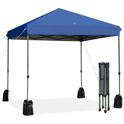 8x8' Outdoor Pop up Canopy Tent  w/Roller Bag-Blue