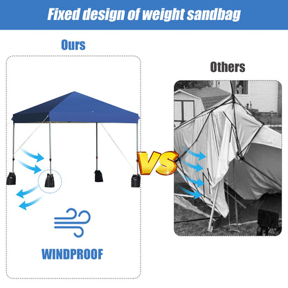 8x8' Outdoor Pop up Canopy Tent  w/Roller Bag-Blue