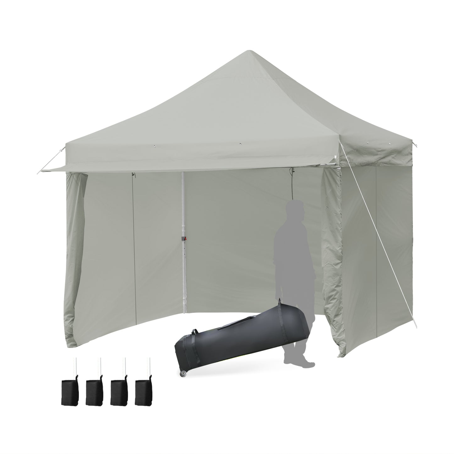 10' x 10' Feet Pop up Gazebo with 4 Height and Adjust Folding Awning