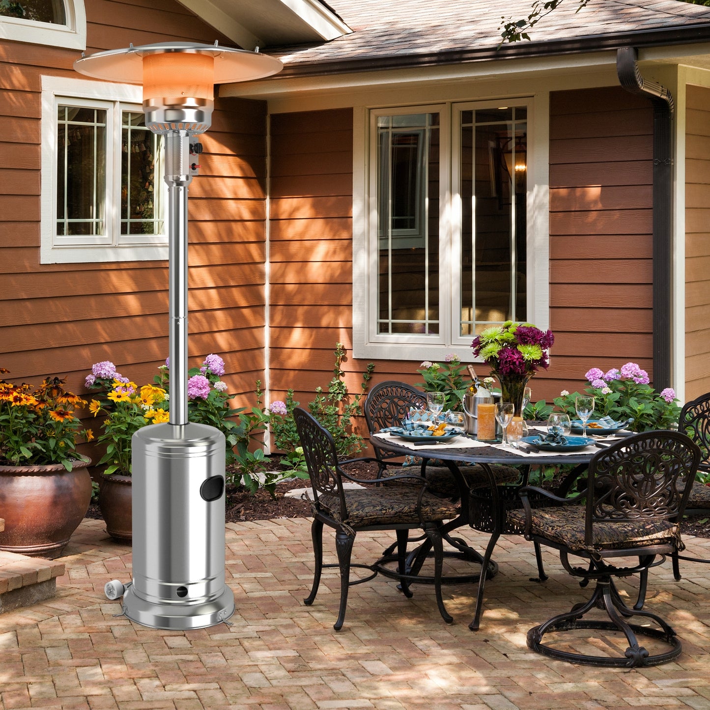 50000 BTU Garden Propane Standing LP Gas Steel Accessories Heater