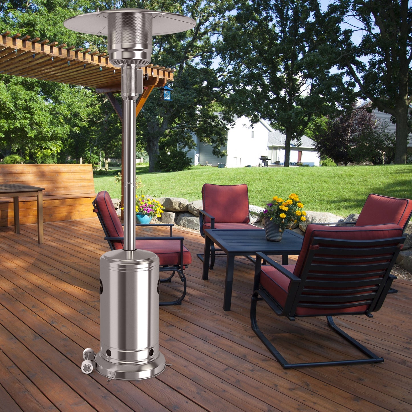 50000 BTU Garden Propane Standing LP Gas Steel Accessories Heater