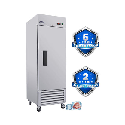 Orikool 27 Inch Commercial 23 Cu.Ft Reach-In Stainless Steel Freezer