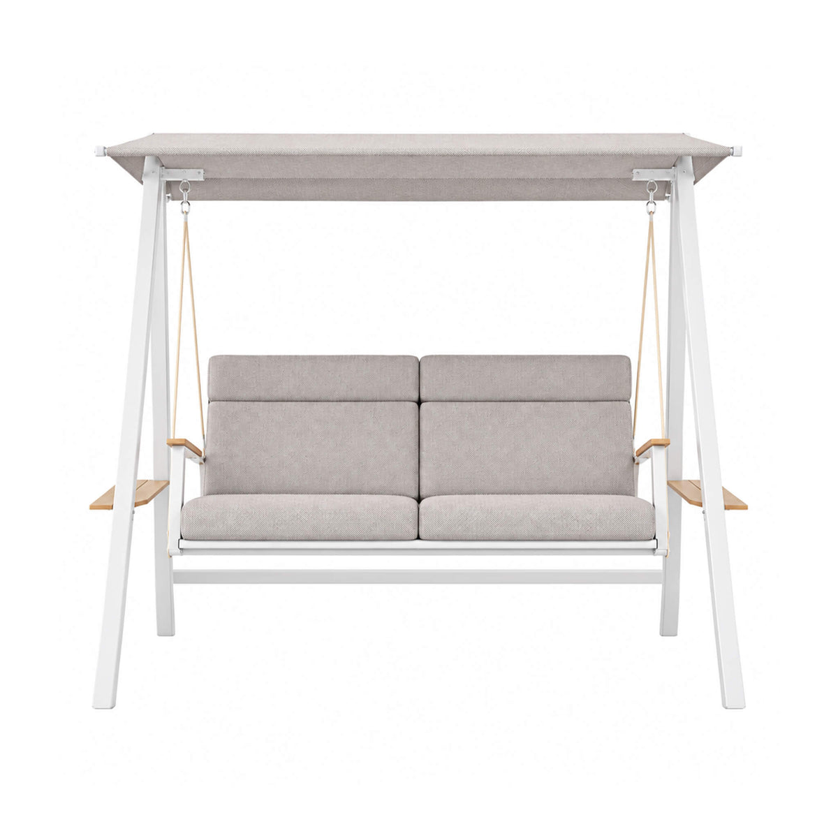 Outdoor 3-Seater Swing Chair with Adjustable Canopy