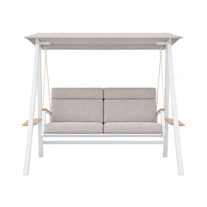 Outdoor 3-Seater Swing Chair with Adjustable Canopy