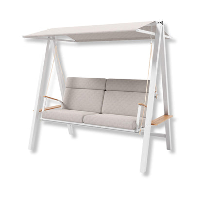 Outdoor 3-Seater Swing Chair with Adjustable Canopy
